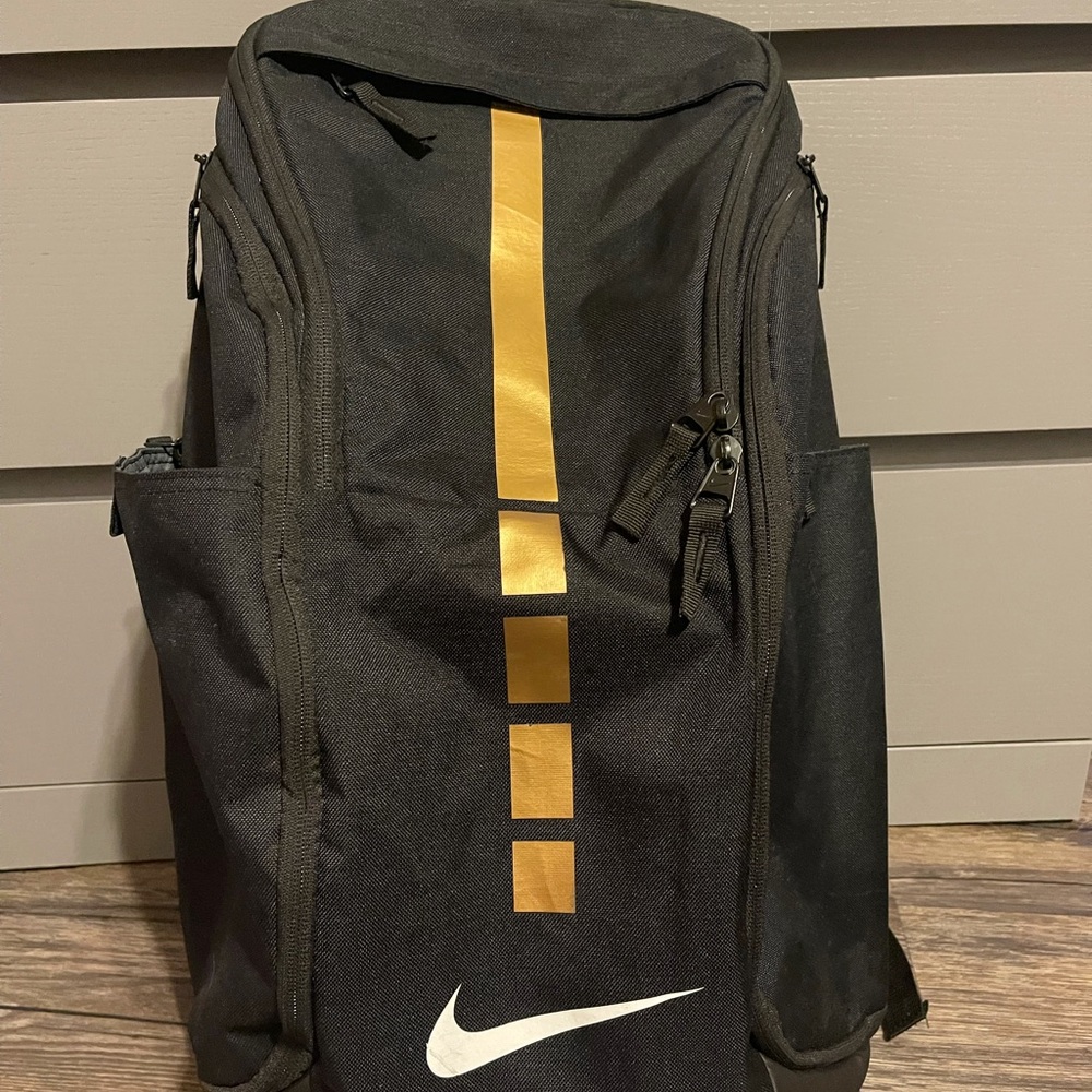 Nike elite black and gold bookbag